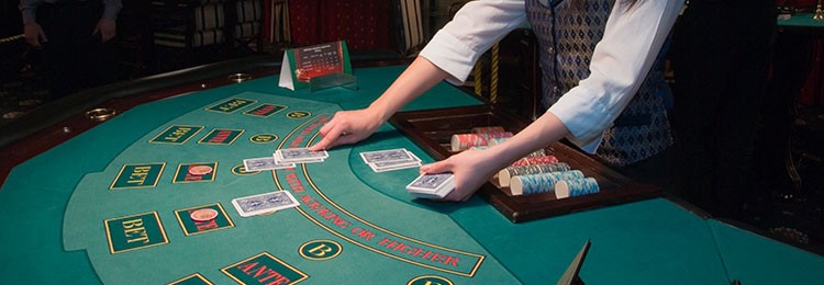 live dealer casino games dealing cards at table